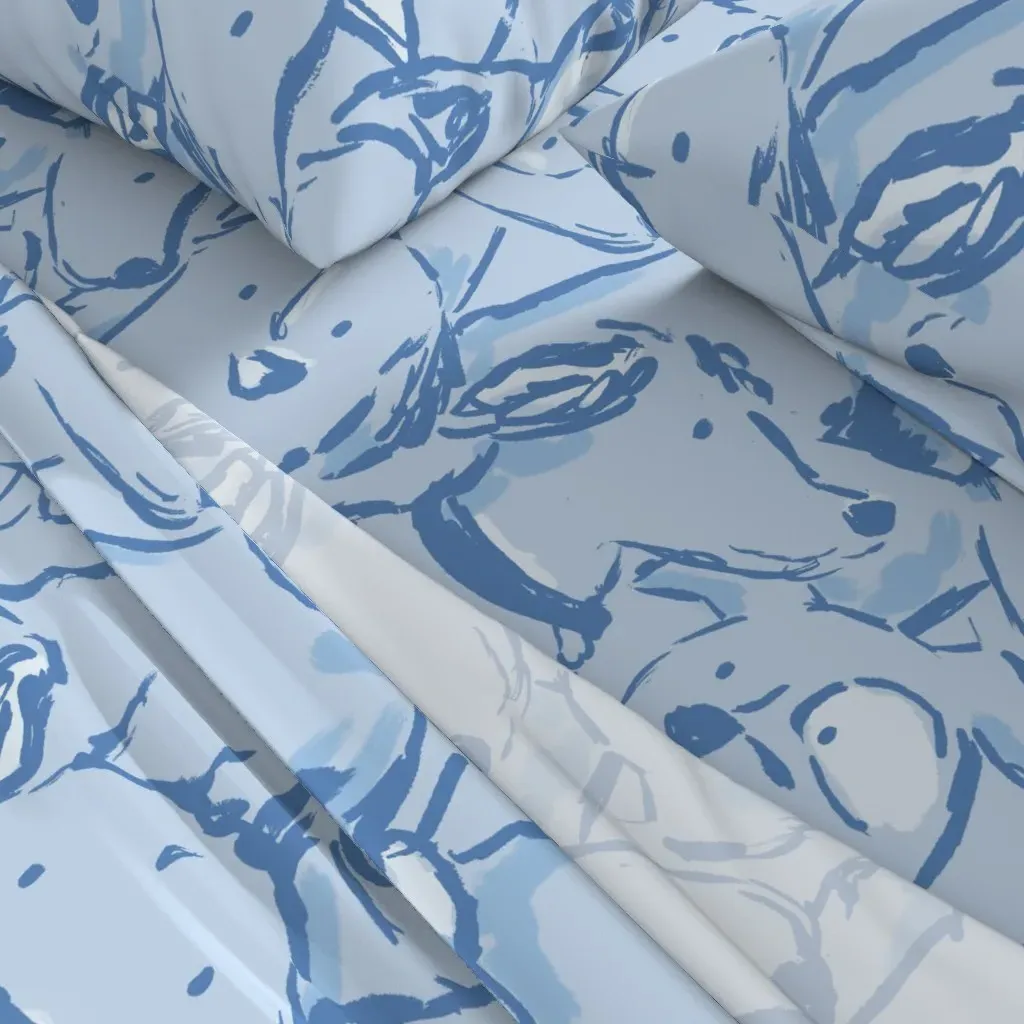 Jumbo Dog Sketches Full Sheet Set - Light Blue alternate view
