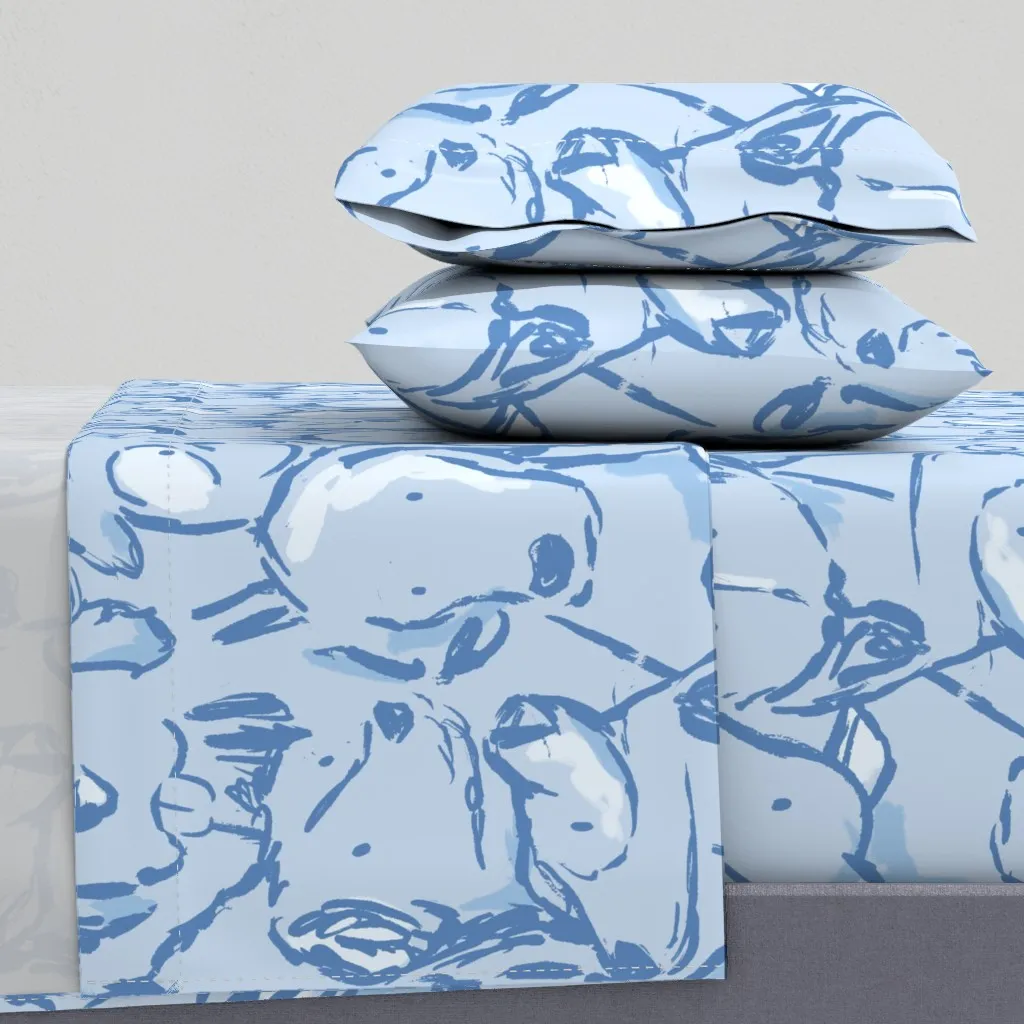 Jumbo Dog Sketches Full Sheet Set - Light Blue product