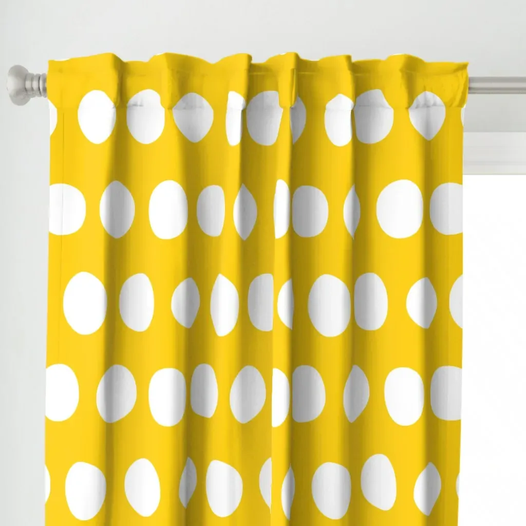 Jumbo Dots Sunshine Curtain Panel - White alternate view