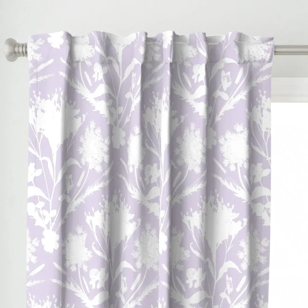 Jumbo Floral Arrangement Curtain Panel - White alternate view