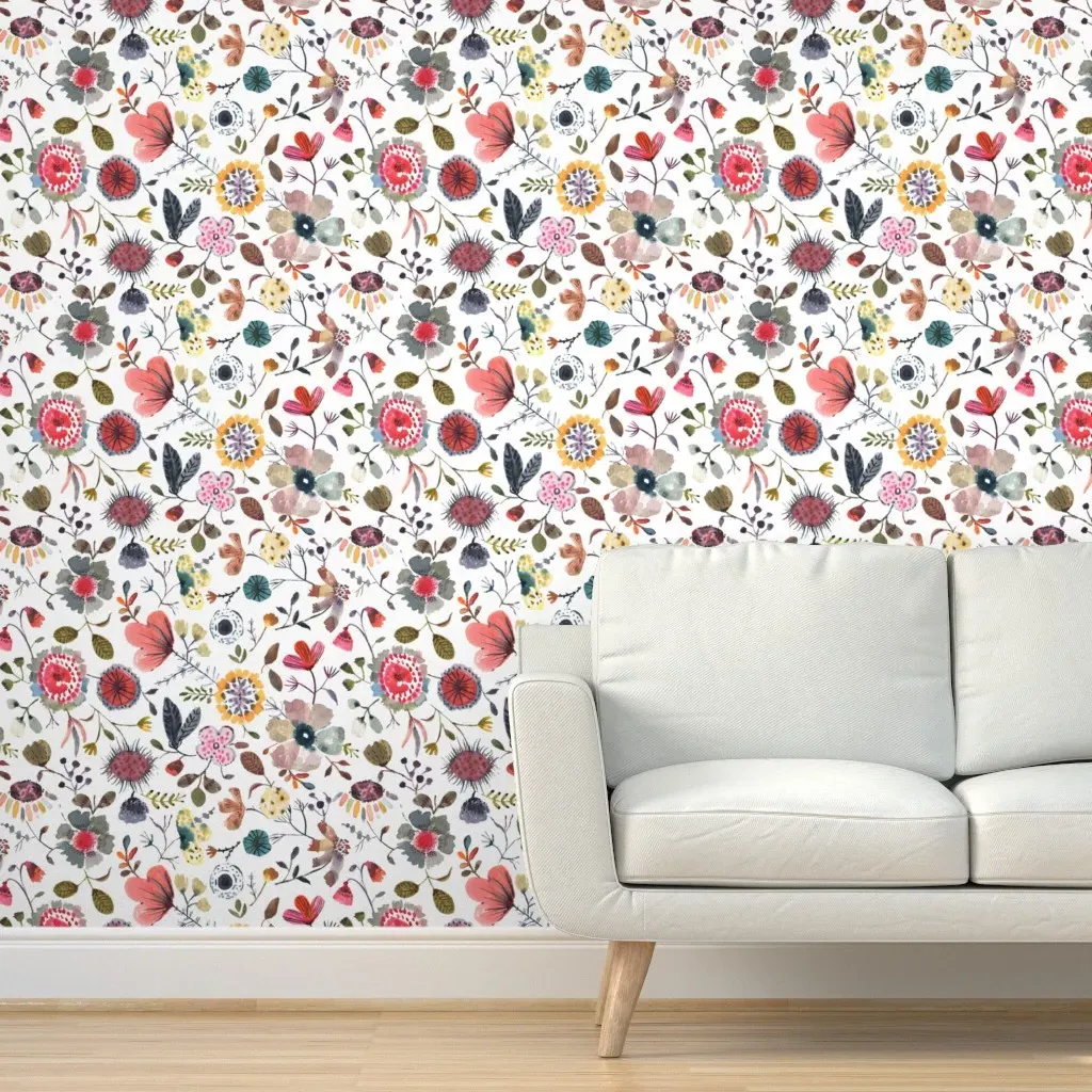 Jumbo Florals Peel and Stick Wallpaper - Pink, White product