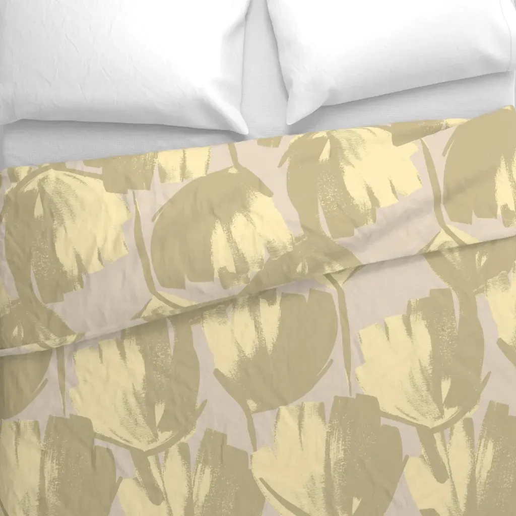 Jumbo Flowers Vanilla Duvet Cover - Beige alternate view