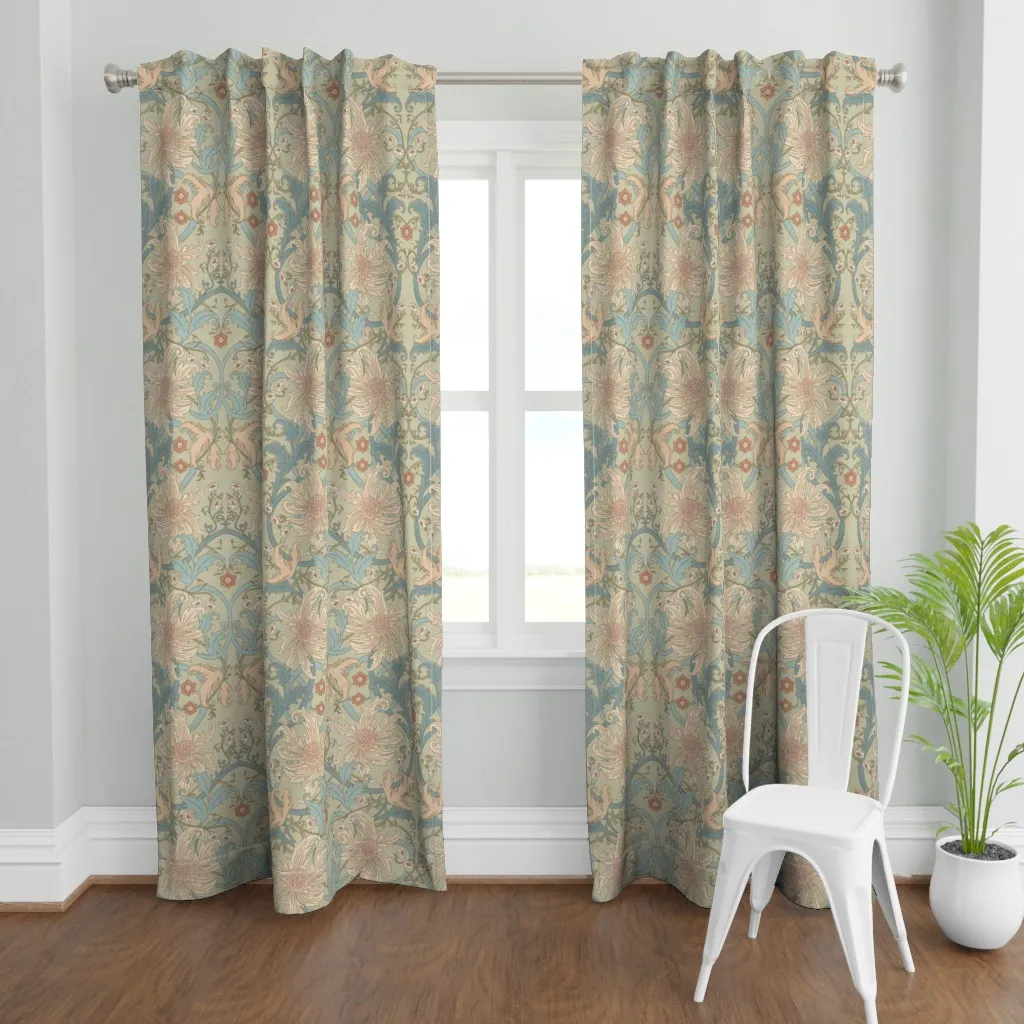 Jumbo Heritage Sunflower Curtain Panel - Peach product