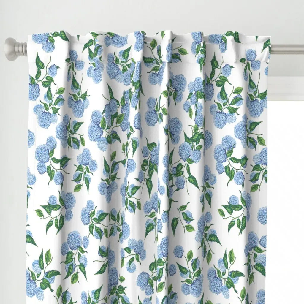 Jumbo Hydrangea Curtain Panel - Light Blue alternate view