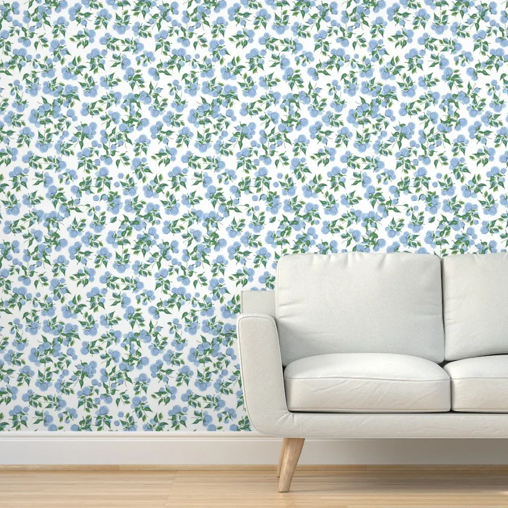 Jumbo Hydrangea Peel and Stick Wallpaper - Light Blue, White product