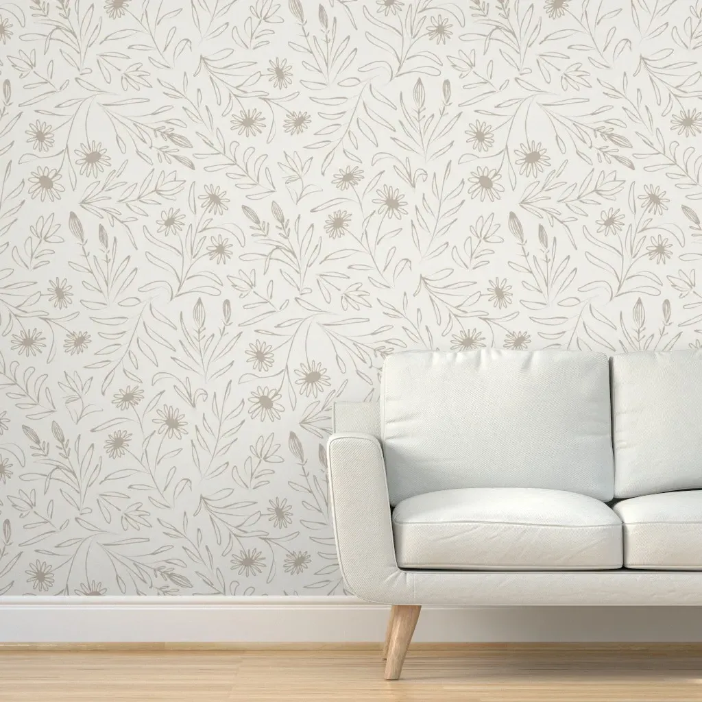 Jumbo Loose Floral Peel and Stick Wallpaper - Beige product