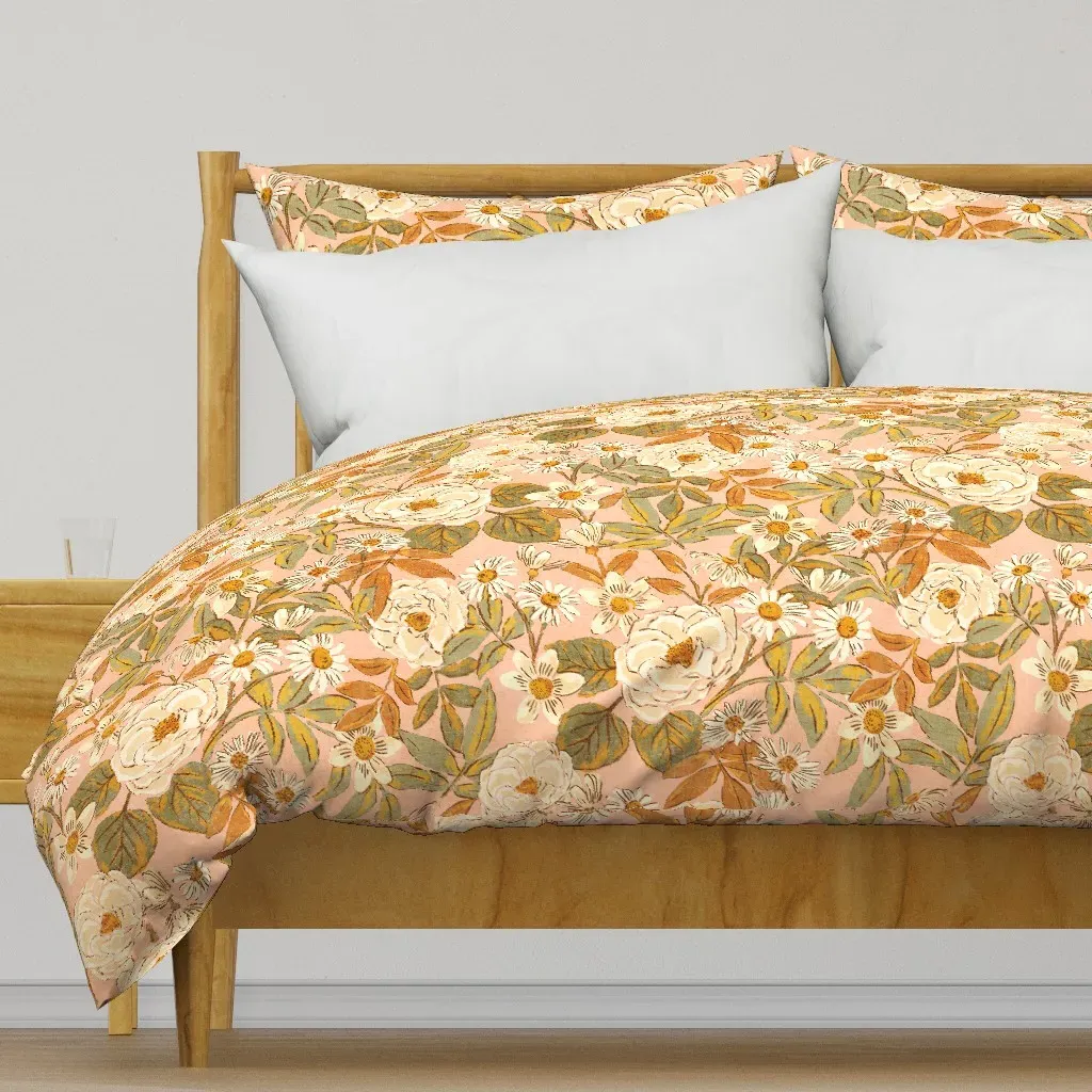 Jumbo Maximalist Wild Rose Duvet Cover - White product