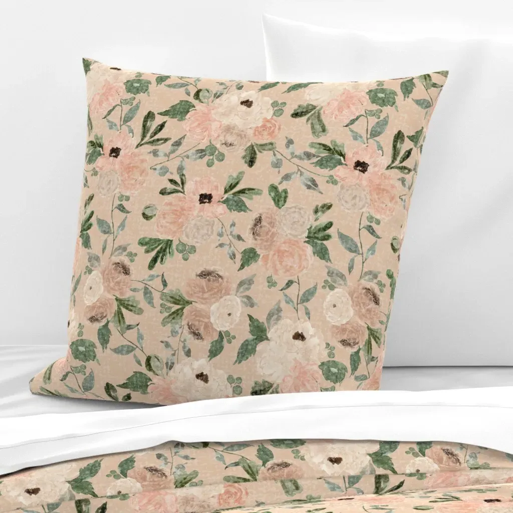 Jumbo Midnight Florals II Euro Pillow Sham - Blush Pink product