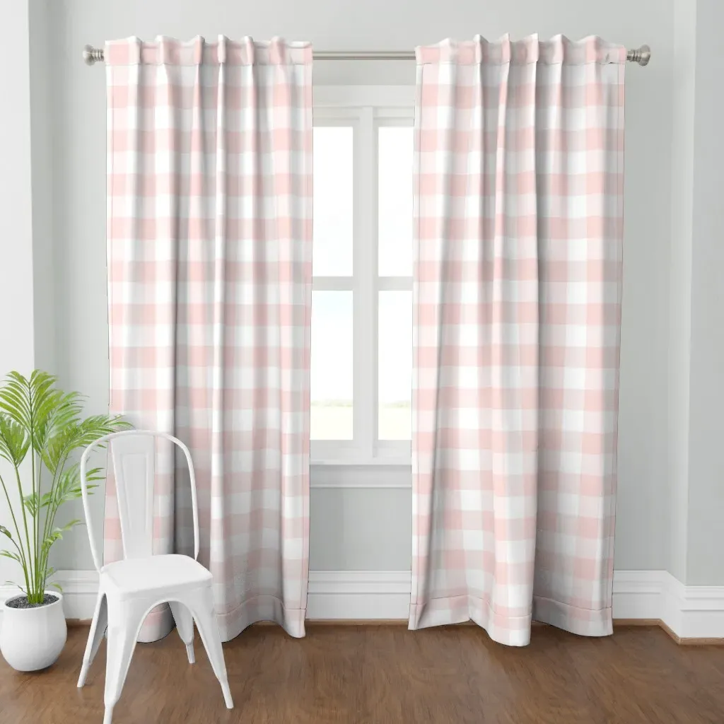 Jumbo Plaid Light Curtain Panel - Pink product