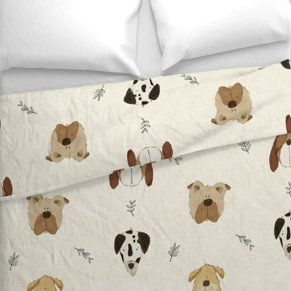 Jumbo Puppy Dog Heads Duvet Cover - Beige alternate view