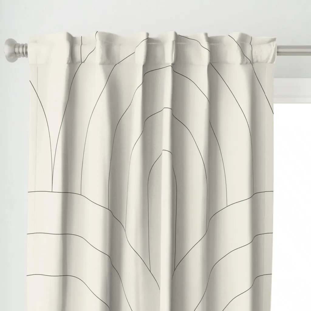Jumbo Retro Rainbow Curtain Panel - Beige alternate view