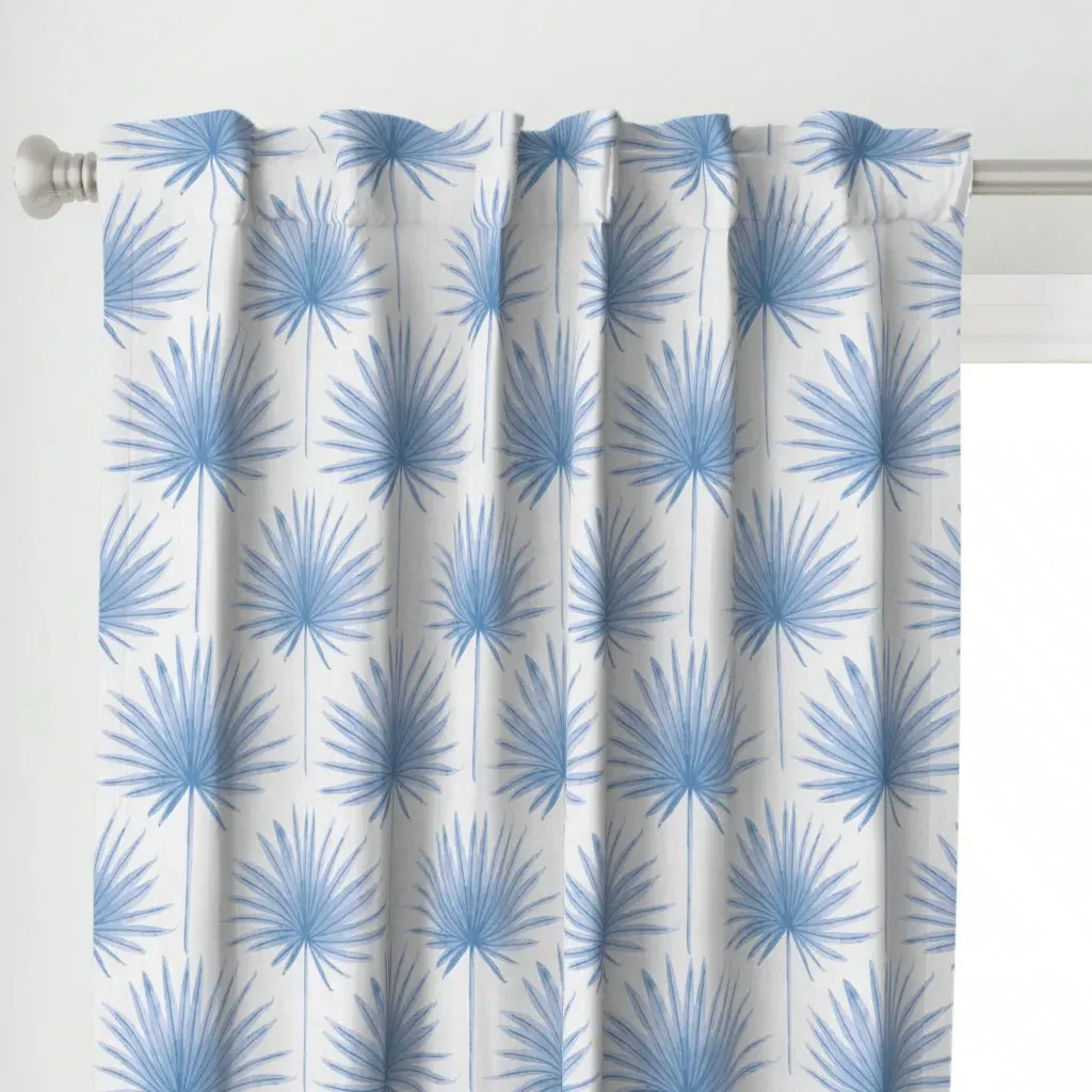 Jumbo Scale Serene Garden Curtain Panel - Blue alternate view
