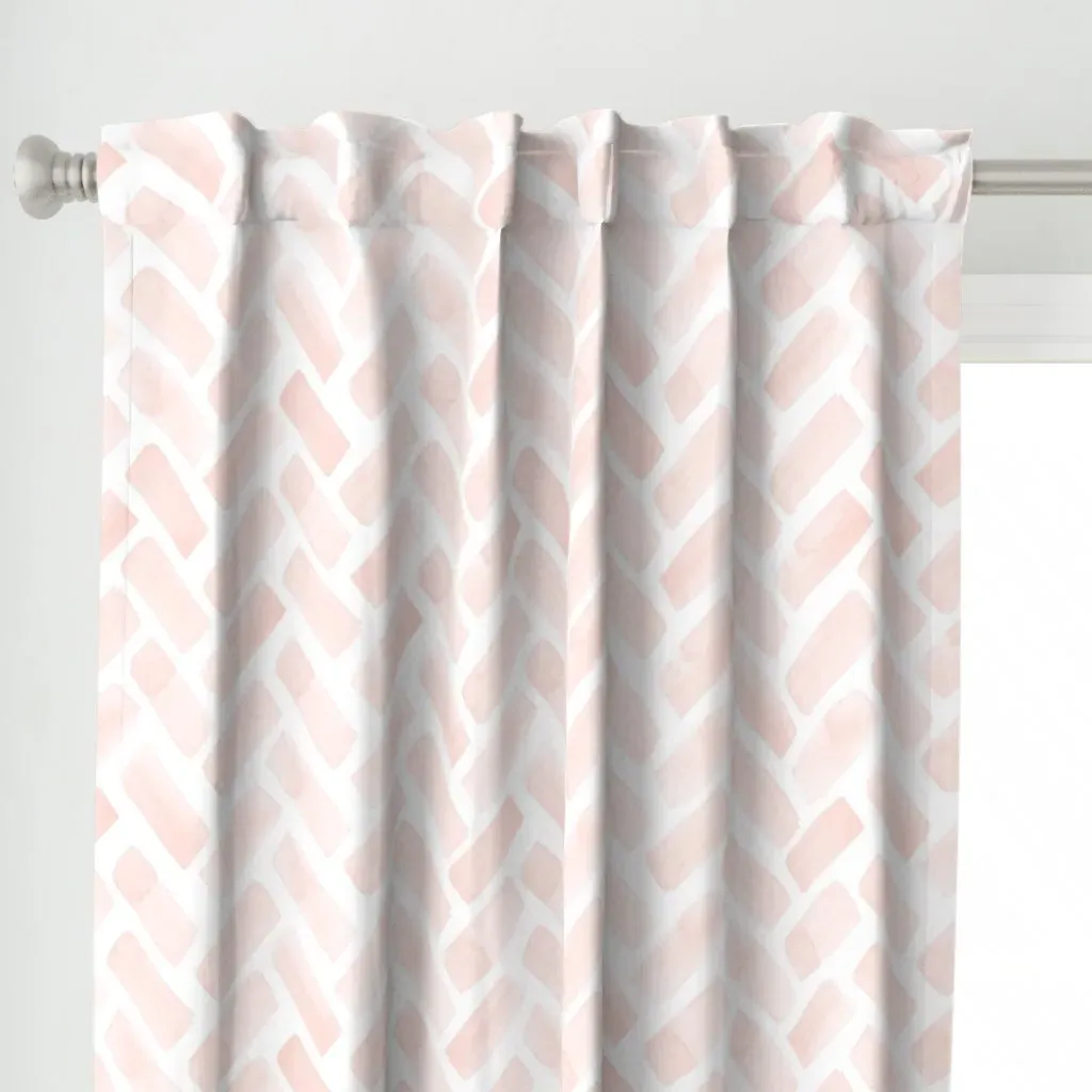 Jumbo Scale Watercolor Curtain Panel - Light Pink alternate view