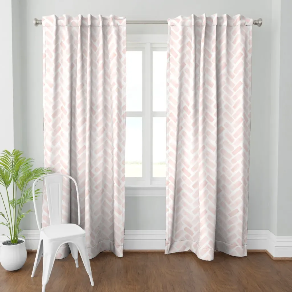 Jumbo Scale Watercolor Curtain Panel - Light Pink product