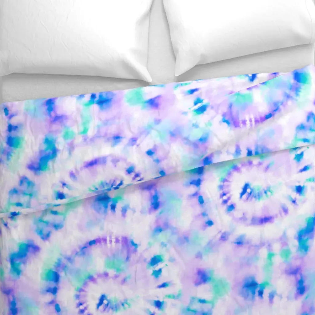 Jumbo Tie Dye Duvet Cover - Light Blue alternate view