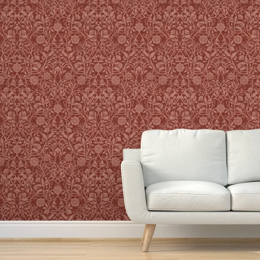 Jumbo Tulip Arts And Crafts Floral Peel and Stick Wallpaper - Red product