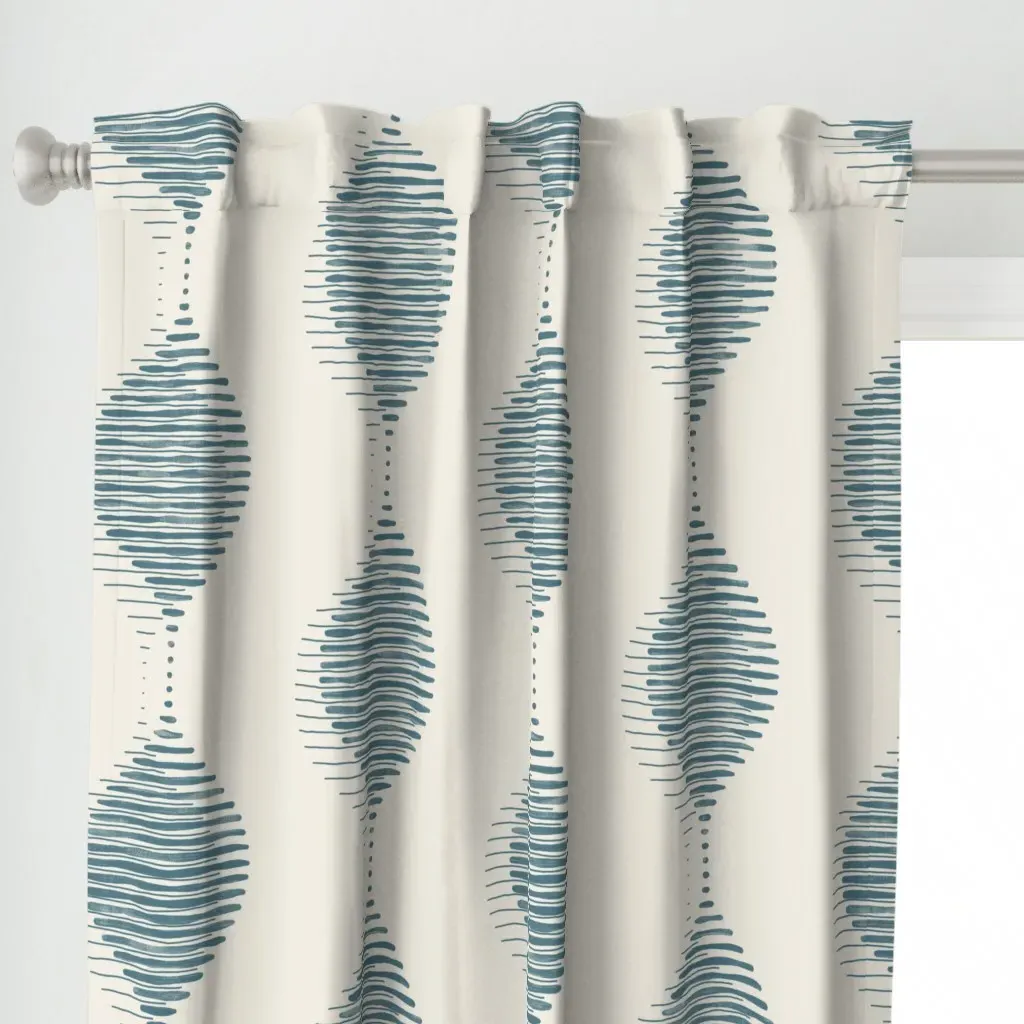 Jumbo Vertical Ogee Curtain Panel - Blue-Gray alternate view