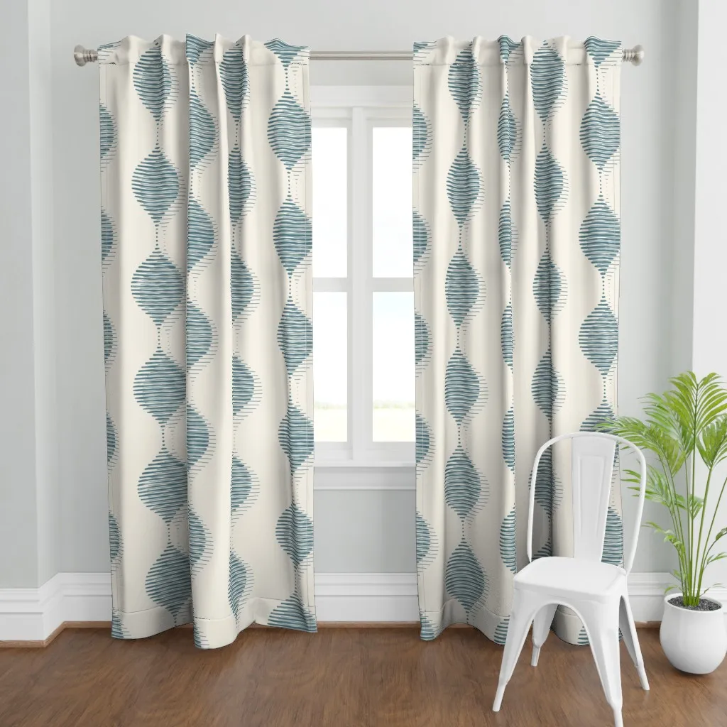 Jumbo Vertical Ogee Curtain Panel - Blue-Gray product