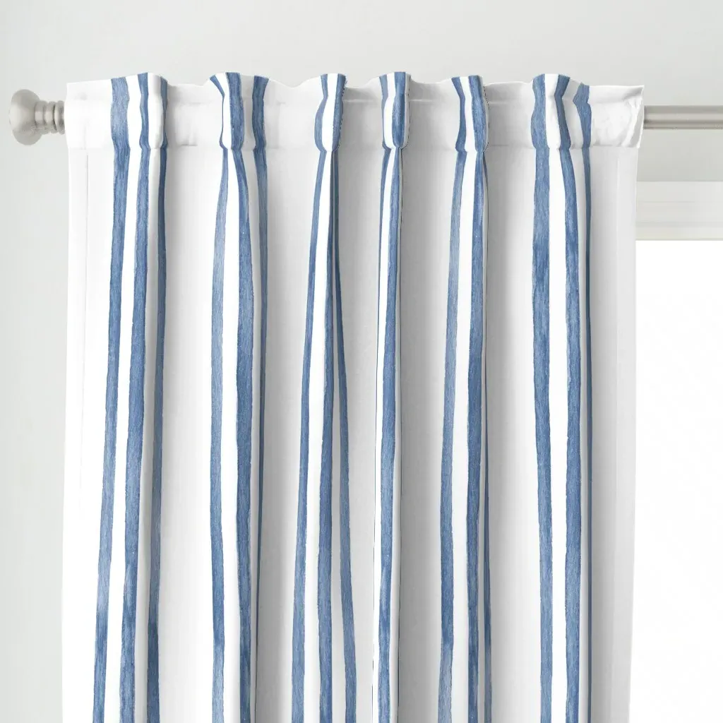Jumbo Watercolor Curtain Panel - Blue alternate view