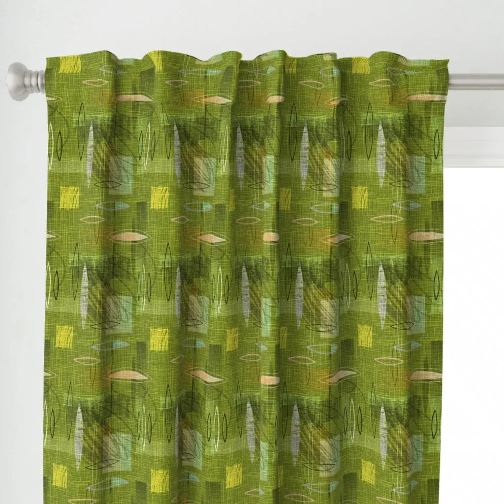 Jump N Mid Century Curtain Panel - Olive Green alternate view
