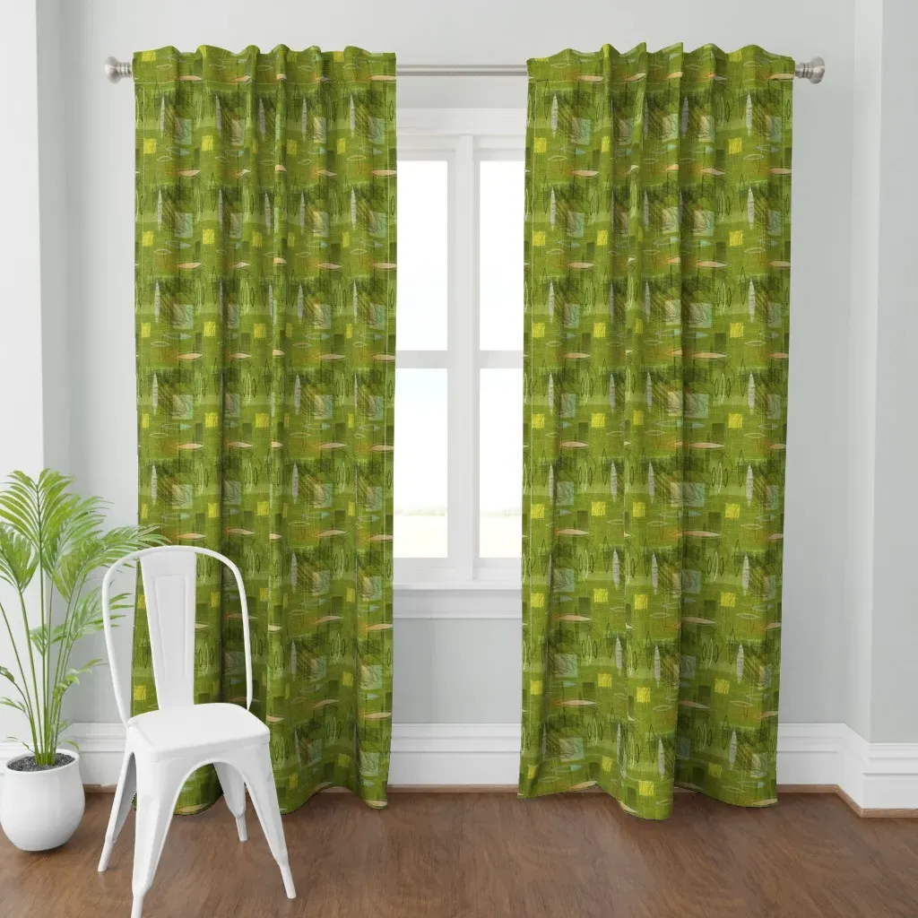 Jump N Mid Century Curtain Panel - Olive Green product