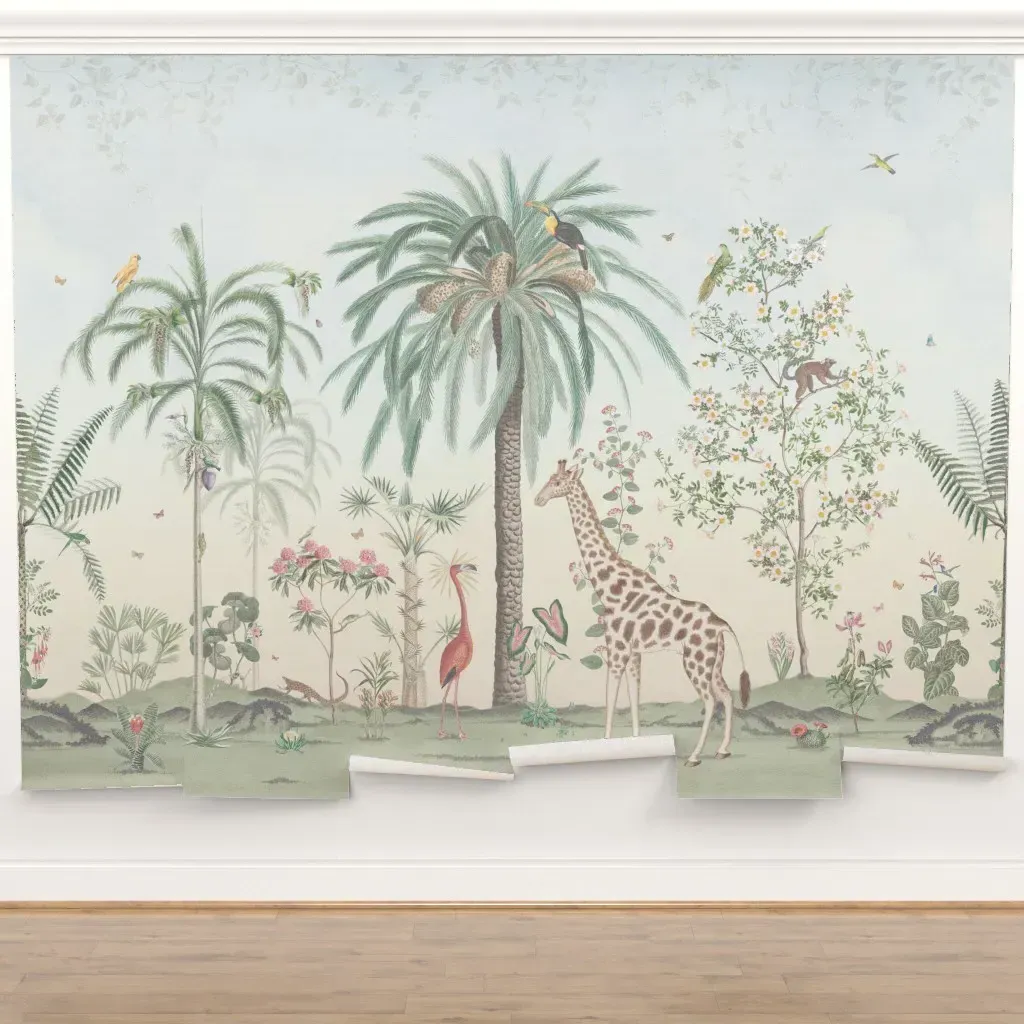 Jungle Animal Botanical Garden Peel and Stick Wall Mural product