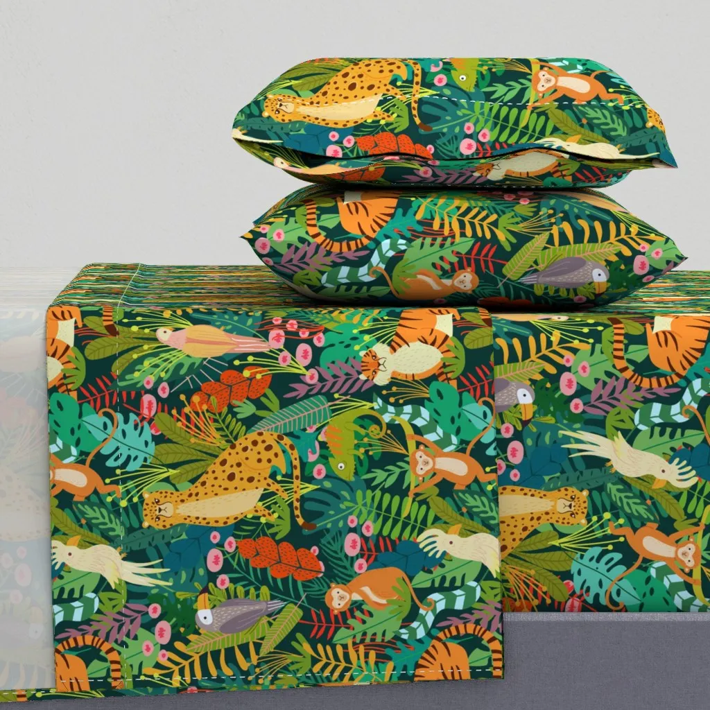 Jungle Animals Twin Sheet Set - Orange product