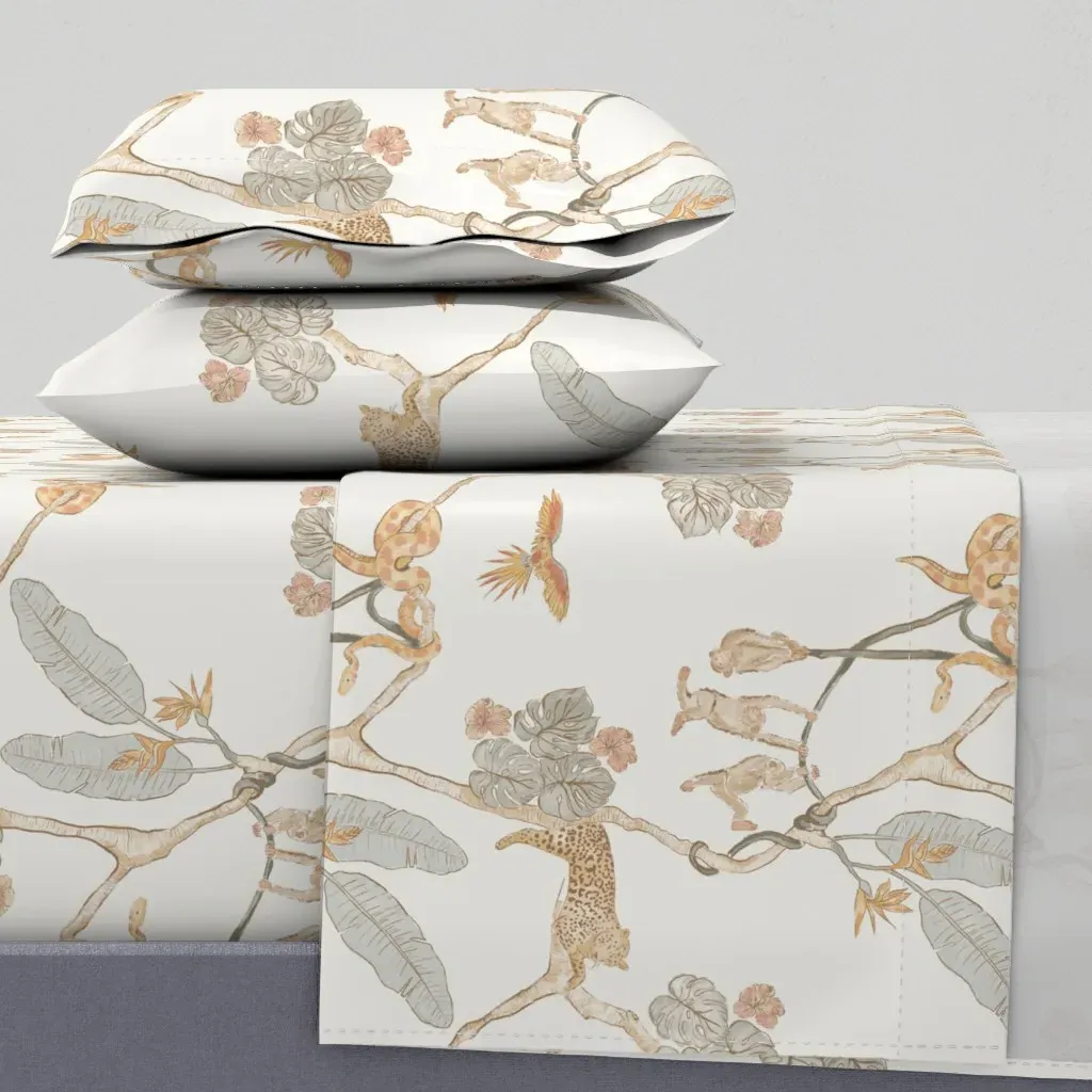 Jungle Canopy Soiree Full Sheet Set - Beige product