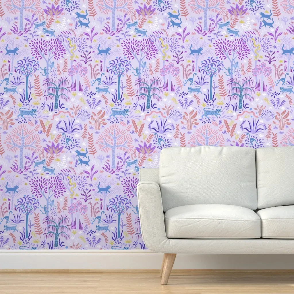 Jungle Garden Peel and Stick Wallpaper - Lavender product