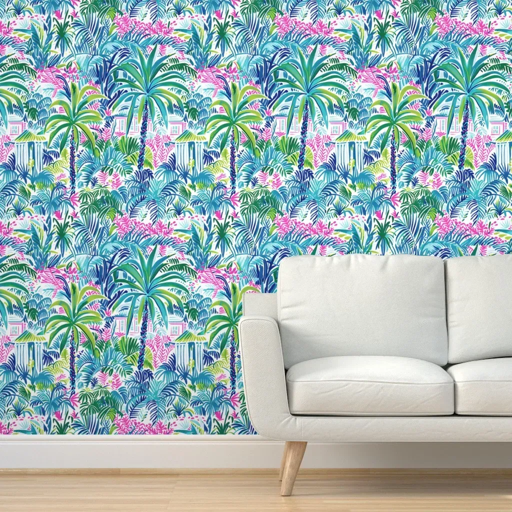 Jungle Jam Peel and Stick Wallpaper - Teal product