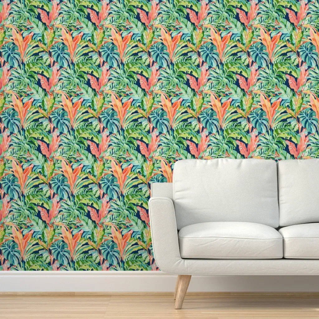 Jungle Life Peel and Stick Wallpaper - Teal product