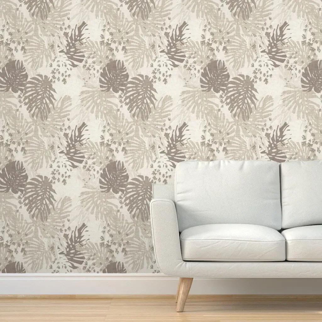 Jungle Linen Peel and Stick Wallpaper - Taupe product