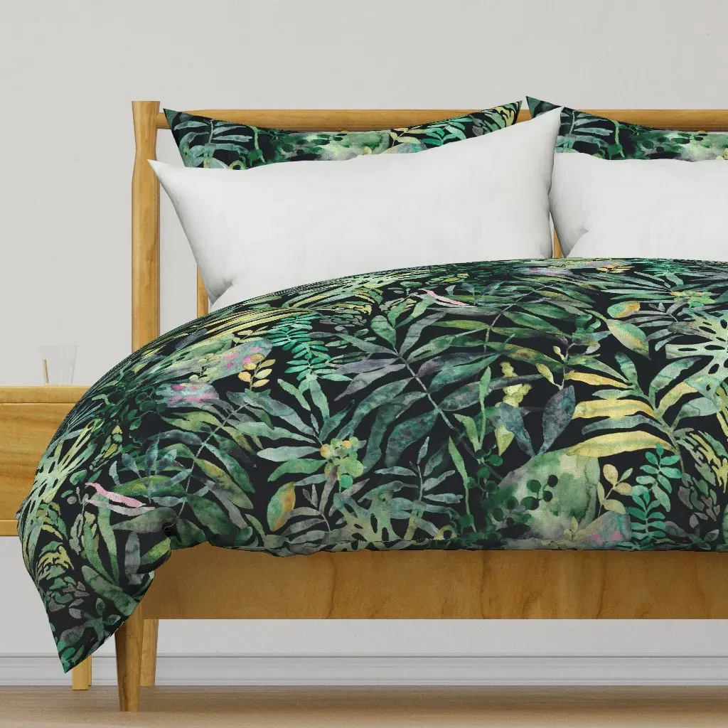 Jungle Moody Tropical Flora Duvet Cover - Green product