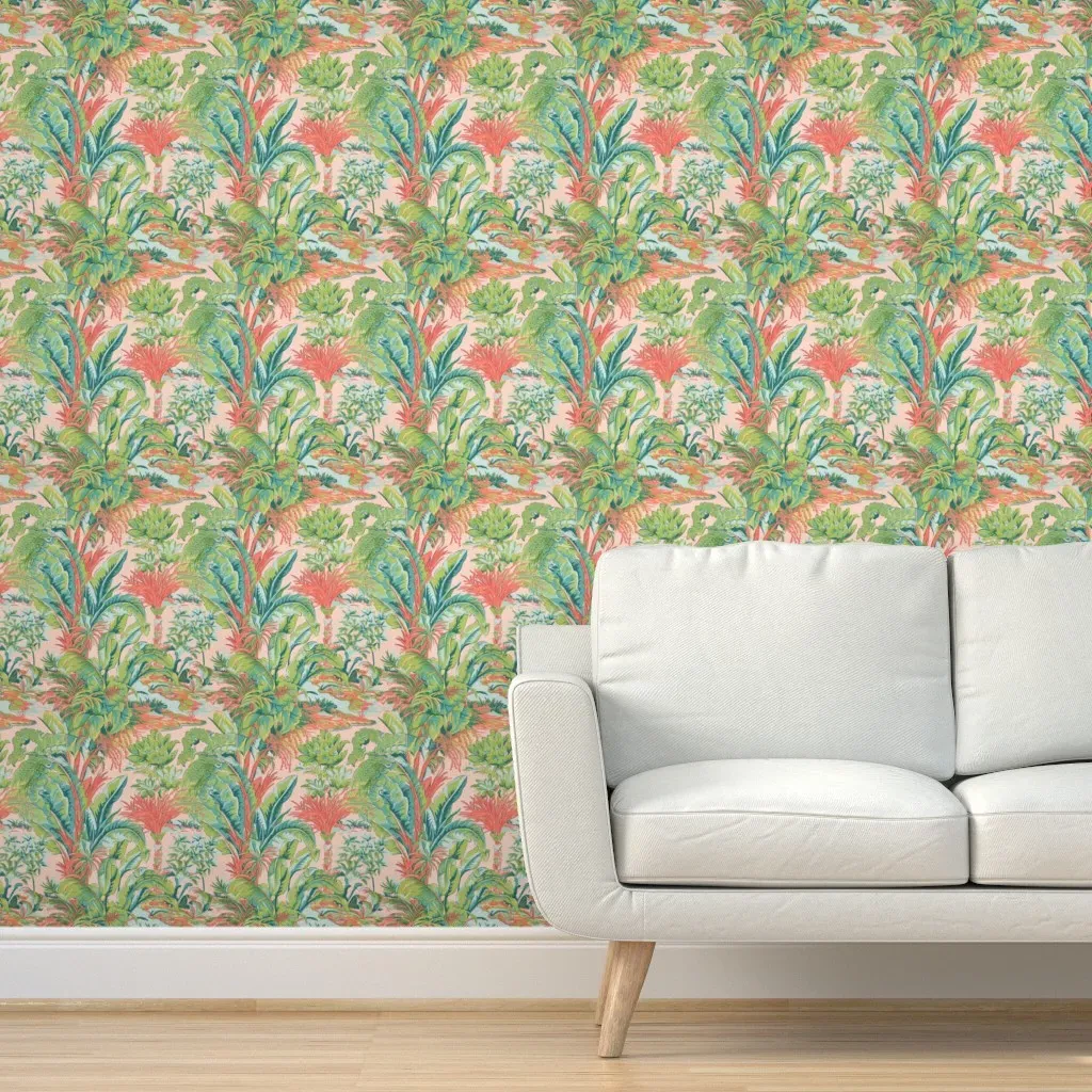 Jungle Out There Peel and Stick Wallpaper - Coral product