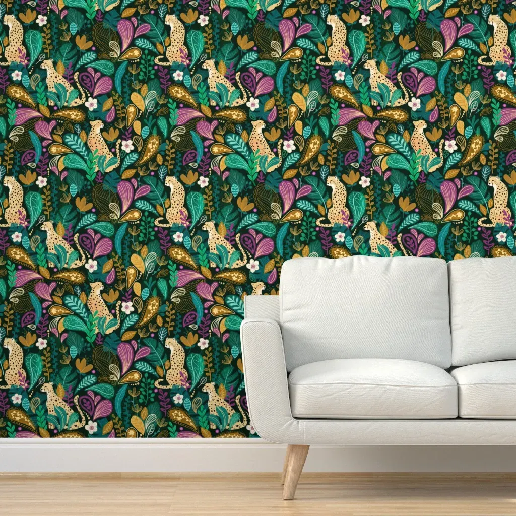 Jungle Paisley Peel and Stick Wallpaper - Teal product