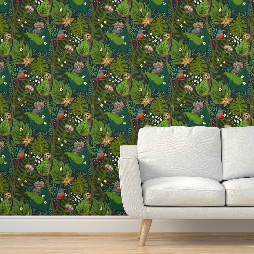 Jungle Party Peel and Stick Wallpaper - Green product