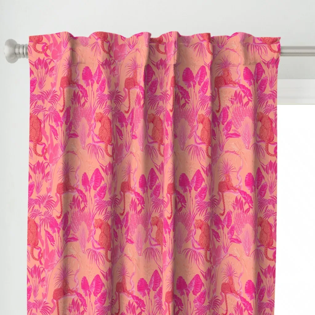 Jungle Print Curtain Panel - Hot Pink alternate view