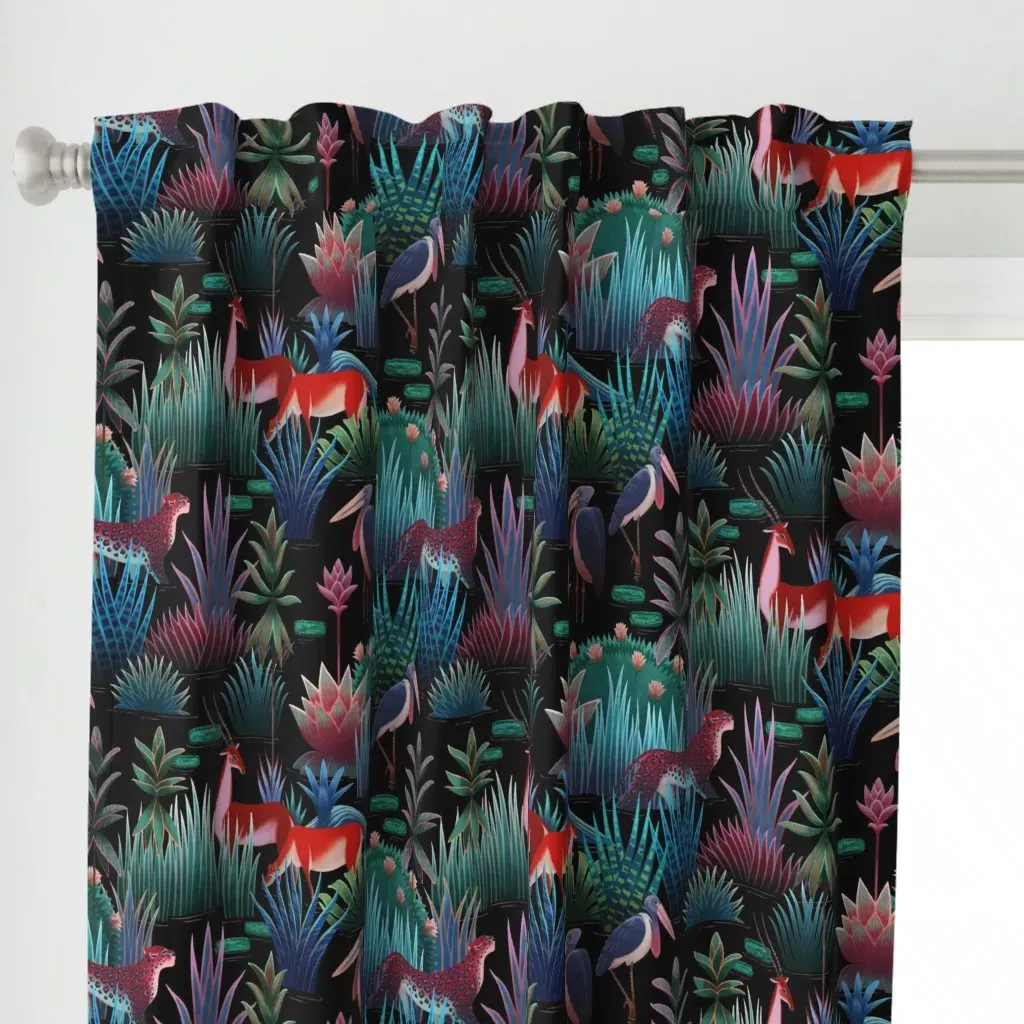 Jungle River At Dusk Curtain Panel - Teal alternate view
