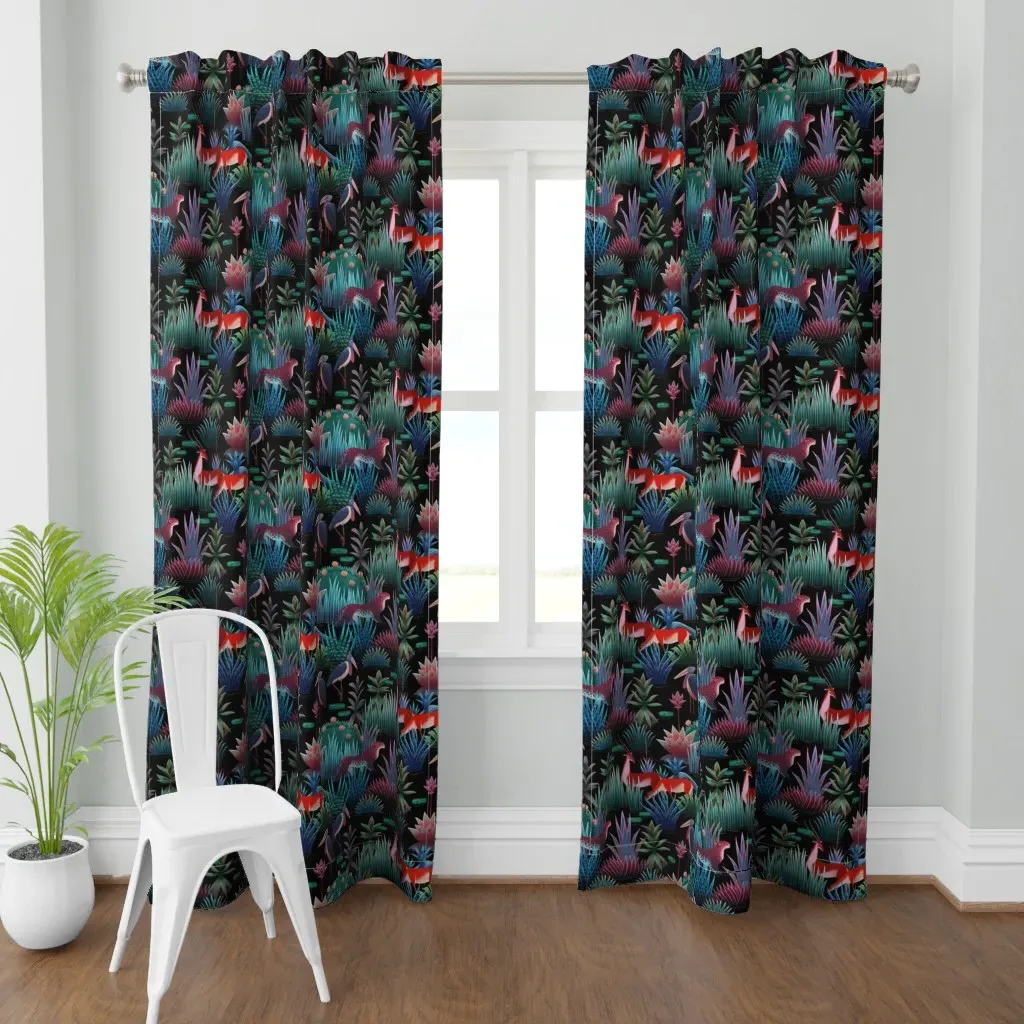Jungle River At Dusk Curtain Panel - Teal product