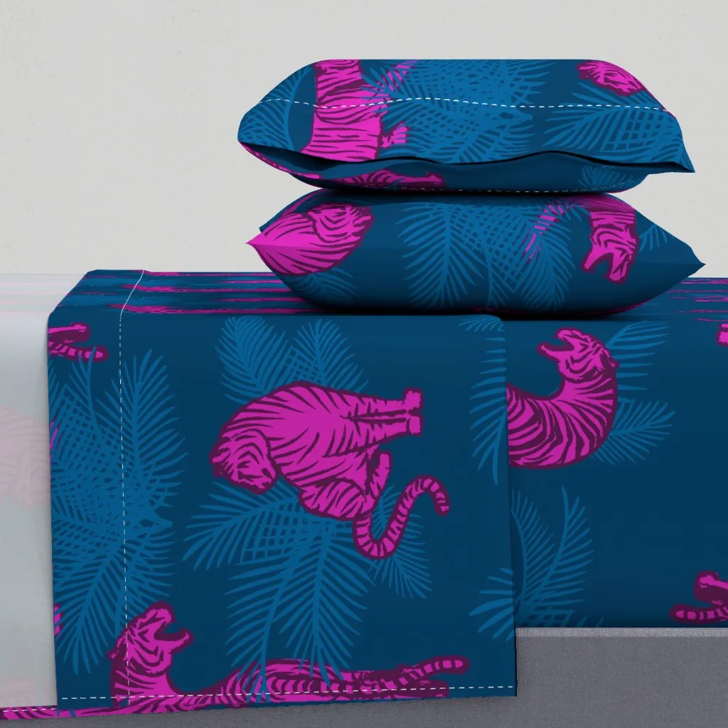Jungle Tigers Queen Sheet Set - Pink product