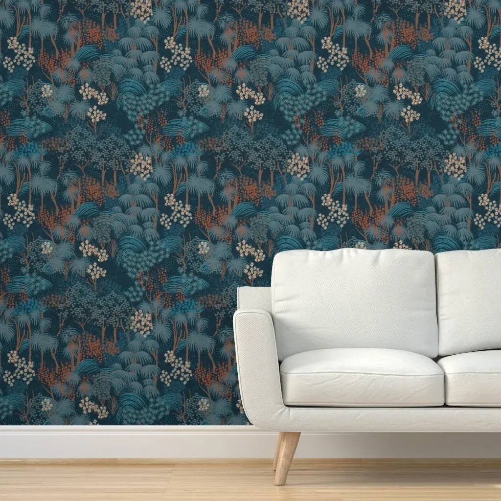 Junglemania Peel and Stick Wallpaper - Dark Blue product