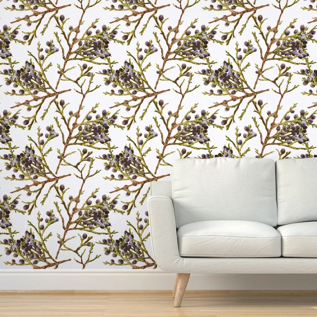Juniper Gin Garden Party Peel and Stick Wallpaper - White product