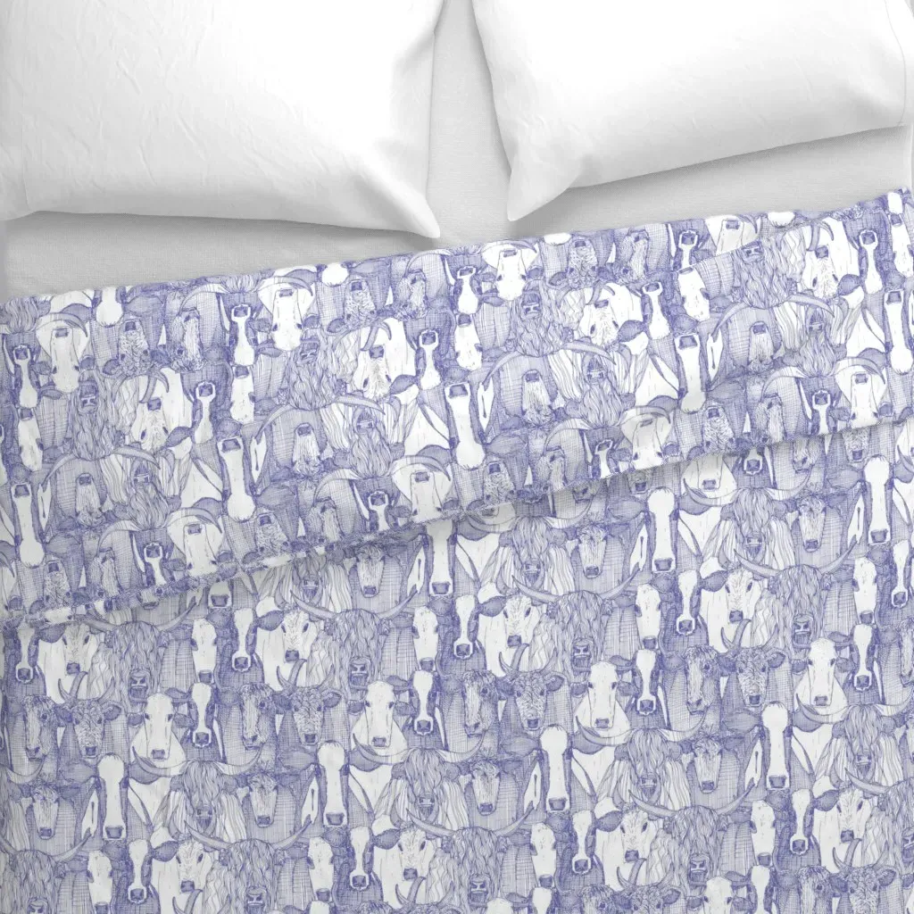 Just Cattle Duvet Cover - Periwinkle Blue alternate view