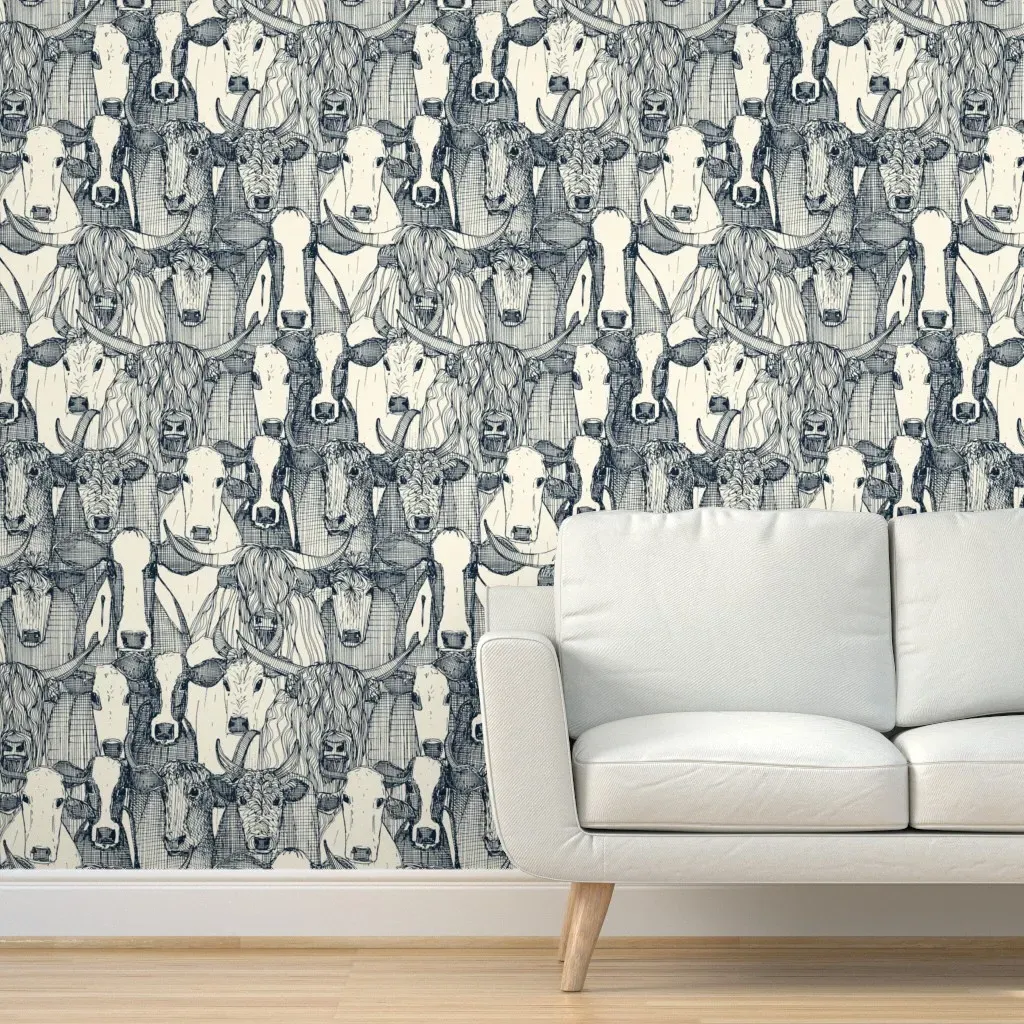 Just Cattle Indigo Pearl Peel and Stick Wallpaper - Black product
