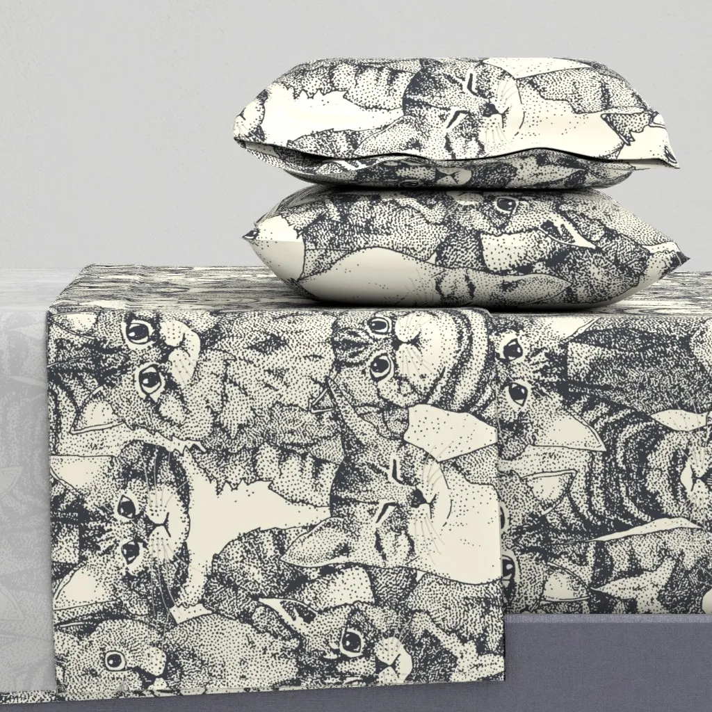 Just Kittens Iron Large Queen Sheet Set - Black product