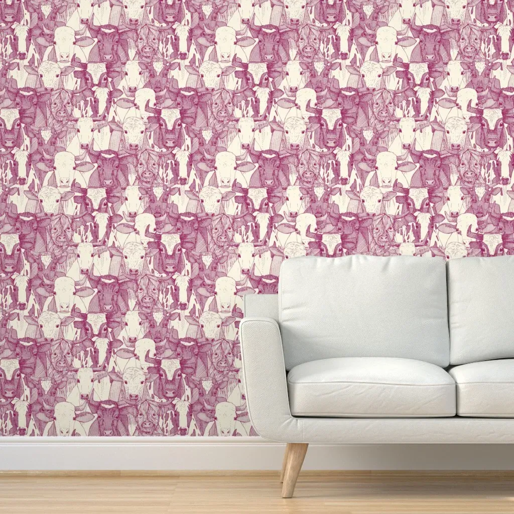 Just Ox Cherry Pearl Peel and Stick Wallpaper - Burgundy product