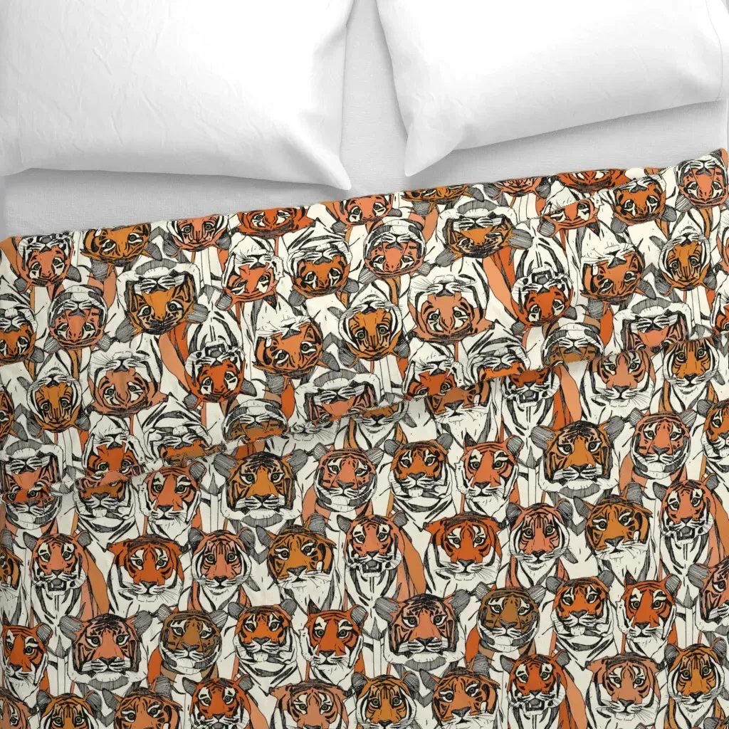 Just Tigers Col Duvet Cover - Orange alternate view