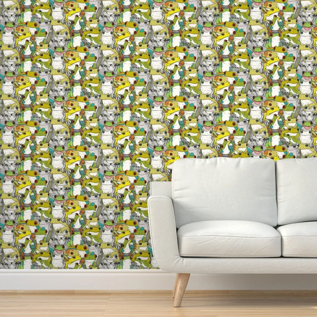 Just Tree Frogs Peel and Stick Wallpaper - Green product