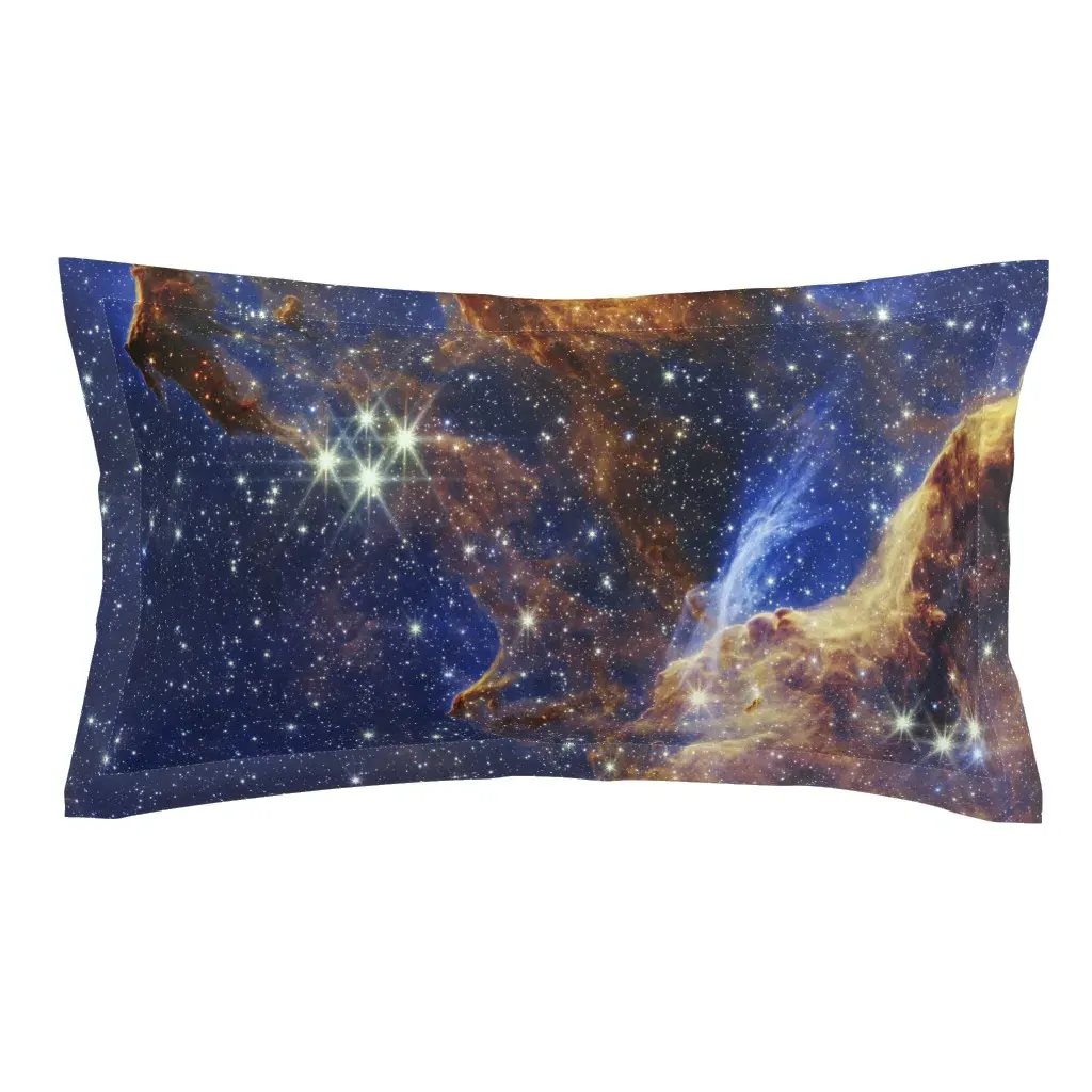 JWST Pillars of Creation Eagle Nebula King Pillow Sham - Gold product