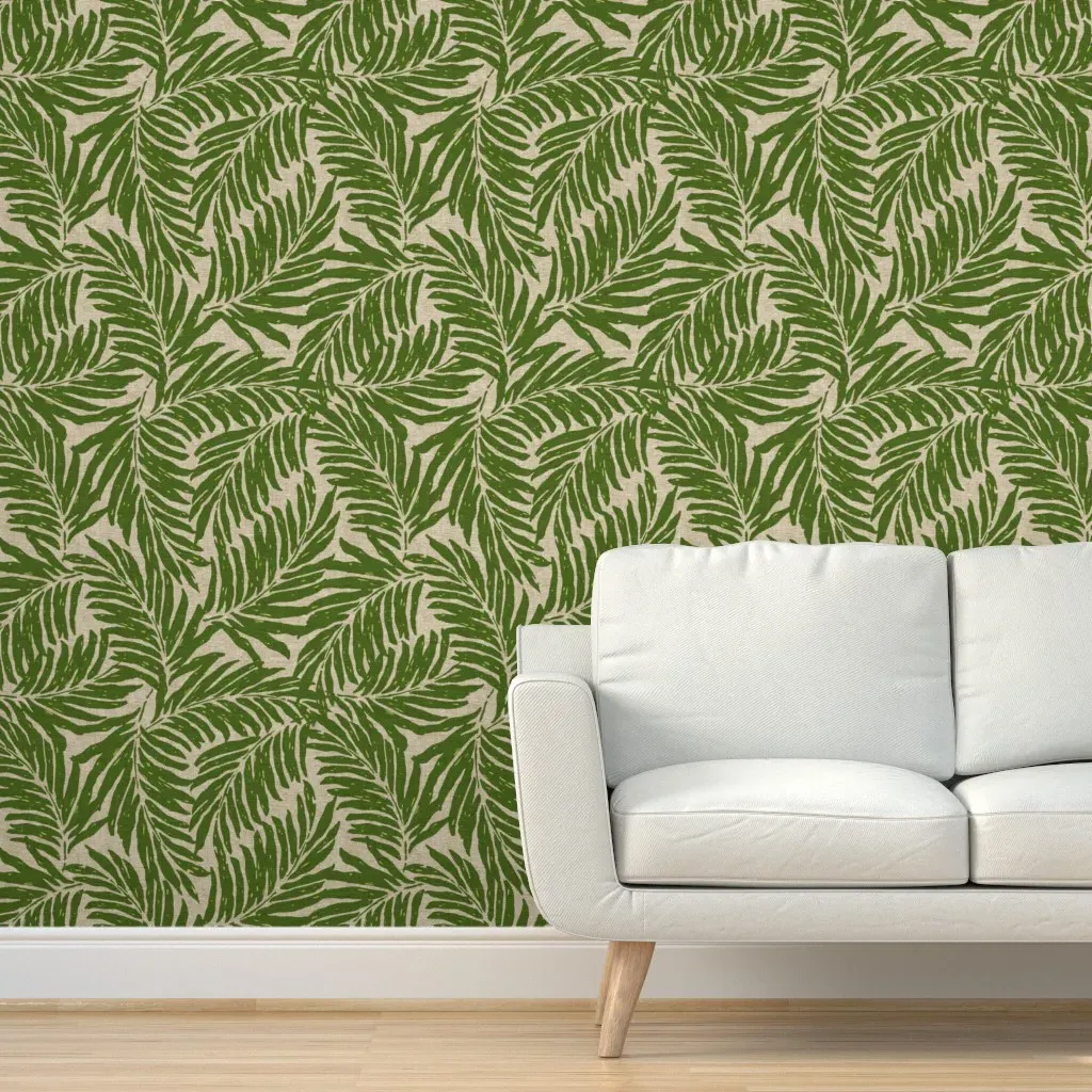 Kahanu Palms Hawaiian Peel and Stick Wallpaper - Olive Green product